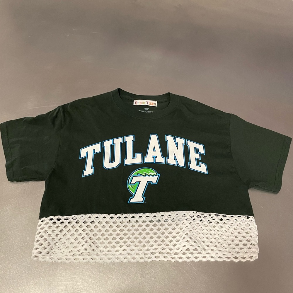 Tulane mesh crop T-shirt